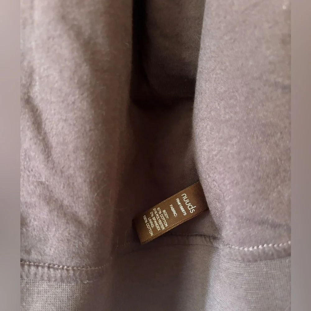 nuuds Full Zip Ribbed hoodie Chocolate Brown Size M - Picture 9 of 10
